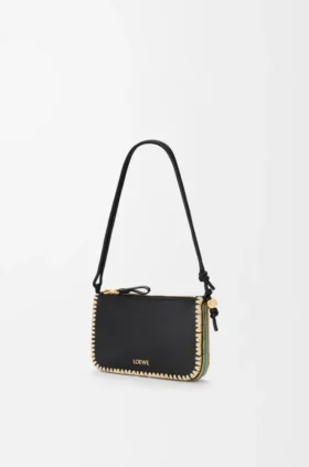 Rio Pouch in Classic Calfskin and Raffia Rio Pouch in Classic Calfskin and Raffia
