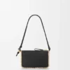 Rio Pouch in Classic Calfskin and Raffia Rio Pouch in Classic Calfskin and Raffia