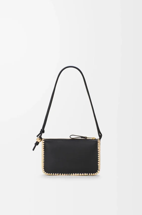 Rio Pouch in Classic Calfskin and Raffia Rio Pouch in Classic Calfskin and Raffia