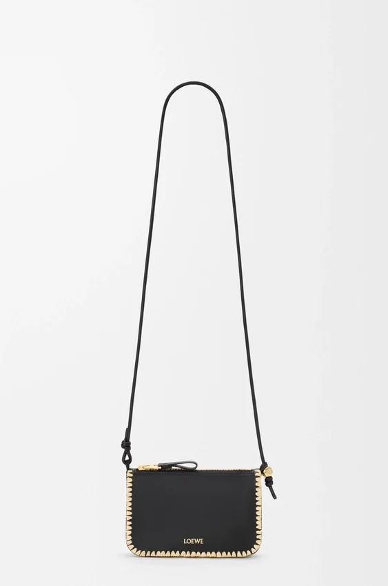 Rio Pouch in Classic Calfskin and Raffia Rio Pouch in Classic Calfskin and Raffia