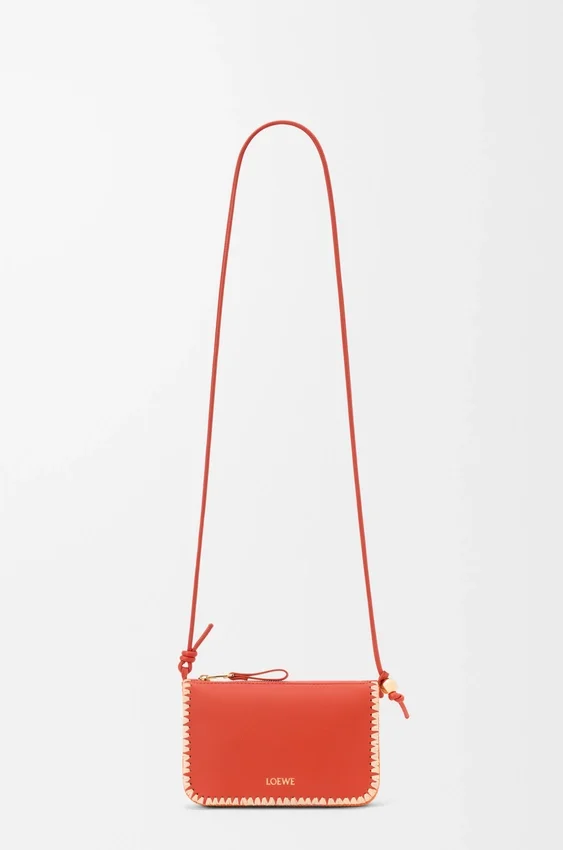 Rio Pouch in Classic Calfskin and Raffia Rio Pouch in Classic Calfskin and Raffia