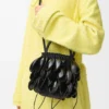 Shell Bucket in Woven Calfskin