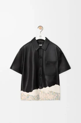 Short Sleeve Shirt in Nappa Lambskin