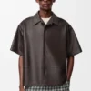 Short Sleeve Shirt in Nappa Lambskin Short Sleeve Shirt in Nappa Lambskin