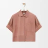 Short Sleeve Shirt in Suede Goatskin Short Sleeve Shirt in Suede Goatskin