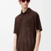 Short Sleeve Shirt in Suede Goatskin Short Sleeve Shirt in Suede Goatskin