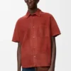 Short Sleeve Shirt in Suede Goatskin Short Sleeve Shirt in Suede Goatskin