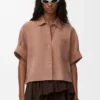 Short Sleeve Shirt in Suede Goatskin Short Sleeve Shirt in Suede Goatskin