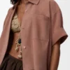 Short Sleeve Shirt in Suede Goatskin Short Sleeve Shirt in Suede Goatskin