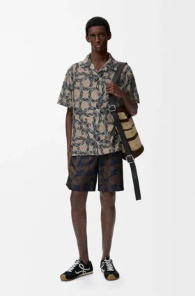 Short Sleeve Shirt in Terry Cotton Jacquard Short Sleeve Shirt in Terry Cotton Jacquard