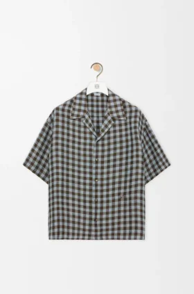 Short Sleeve Shirt in Viscose and Linen Blend Short Sleeve Shirt in Viscose and Linen Blend