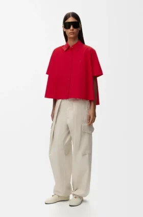 Short Sleeve Trapeze Shirt in Cotton