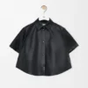 Short Sleeve Trapeze Shirt in Nappa Lambskin Short Sleeve Trapeze Shirt in Nappa Lambskin