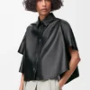Short Sleeve Trapeze Shirt in Nappa Lambskin Short Sleeve Trapeze Shirt in Nappa Lambskin