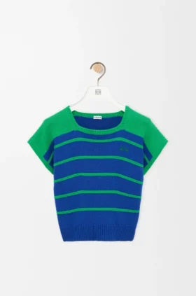 Sleeveless Sweater in Cotton and Wool