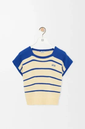 Sleeveless Sweater in Cotton and Wool