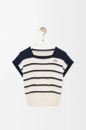 Sleeveless Sweater in Cotton and Wool