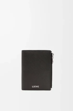 Slim Compact Wallet in Textured Classic Calfskin