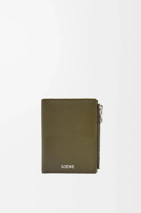 Slim Compact Wallet in Textured Classic Calfskin Slim Compact Wallet in Textured Classic Calfskin