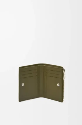 Slim Compact Wallet in Textured Classic Calfskin
