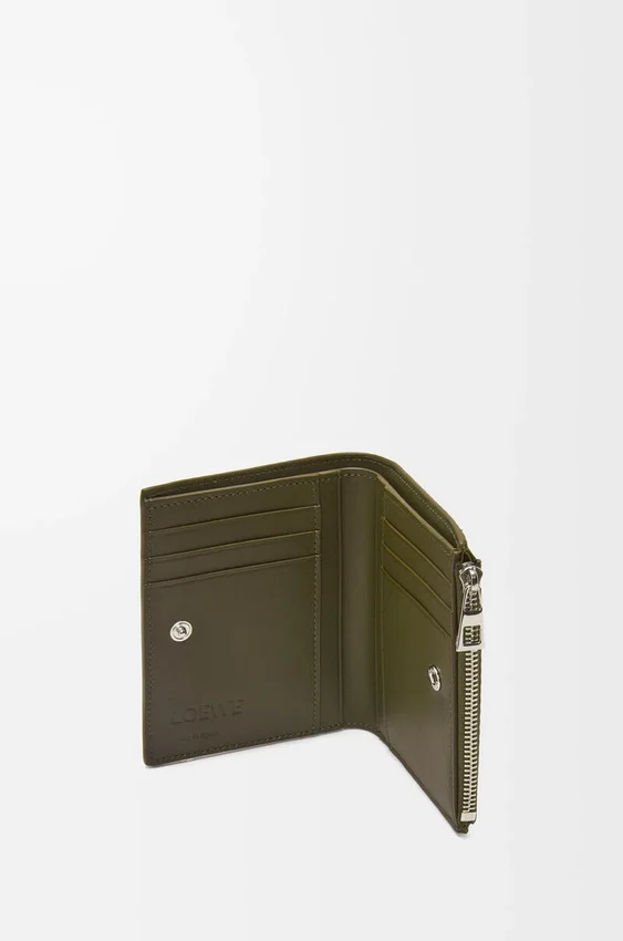 Slim Compact Wallet in Textured Classic Calfskin Slim Compact Wallet in Textured Classic Calfskin