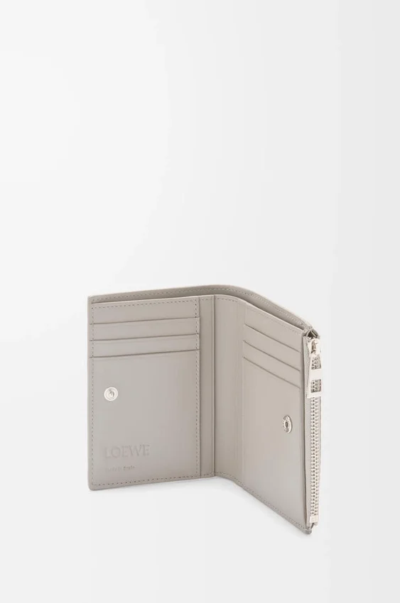 Slim Compact Wallet in Textured Classic Calfskin Slim Compact Wallet in Textured Classic Calfskin