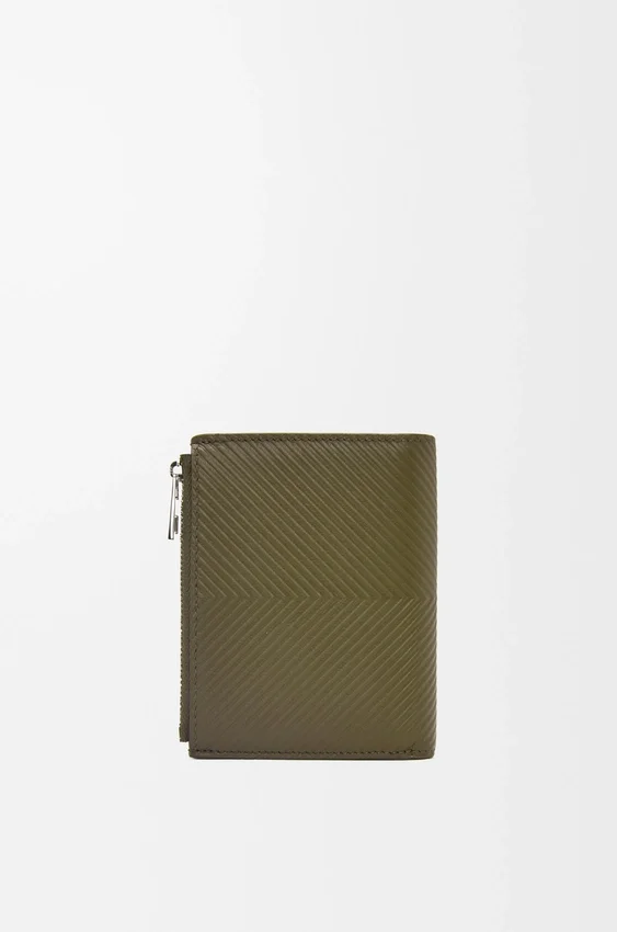 Slim Compact Wallet in Textured Classic Calfskin Slim Compact Wallet in Textured Classic Calfskin