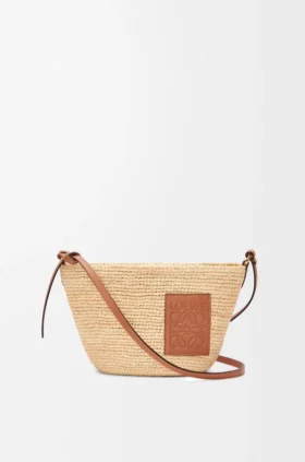 Slit Pochette Bag in Raffia and Calfskin Slit Pochette Bag in Raffia and Calfskin