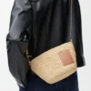 Slit Pochette Bag in Raffia and Calfskin Slit Pochette Bag in Raffia and Calfskin