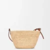 Slit Pochette Bag in Raffia and Calfskin Slit Pochette Bag in Raffia and Calfskin