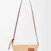 Slit Pochette Bag in Raffia and Calfskin Slit Pochette Bag in Raffia and Calfskin