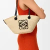Small Anagram Basket Bag in Iraca Palm and Calfskin Small Anagram Basket Bag in Iraca Palm and Calfskin