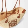 Small Anagram Basket Bag in Iraca Palm and Calfskin Small Anagram Basket Bag in Iraca Palm and Calfskin