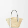 Small Basket Bag in Palm Leaf and Calfskin Small Basket Bag in Palm Leaf and Calfskin