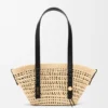 Small Braid Basket in Iraca Palm Ad Calfskin
