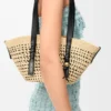 Small Braid Basket in Iraca Palm Ad Calfskin
