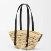 Small Braid Basket in Iraca Palm Ad Calfskin
