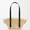 Small Braid Basket in Iraca Palm Ad Calfskin