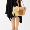 Small Elephant Basket in Raffia and Calfskin Small Elephant Basket in Raffia and Calfskin