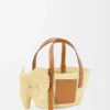 Small Elephant Basket in Raffia and Calfskin Small Elephant Basket in Raffia and Calfskin