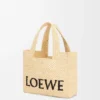 Small Loewe Font Tote in Raffia Small Loewe Font Tote in Raffia