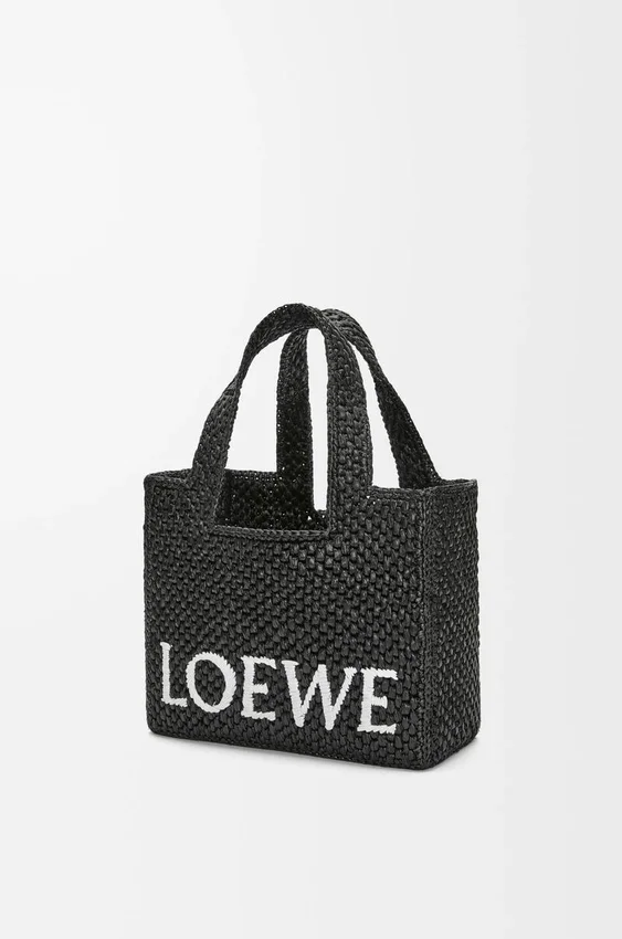Small Loewe Font Tote in Raffia Small Loewe Font Tote in Raffia