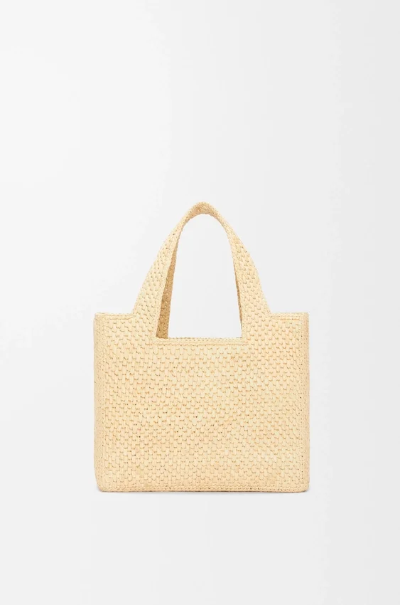 Small Loewe Font Tote in Raffia Small Loewe Font Tote in Raffia