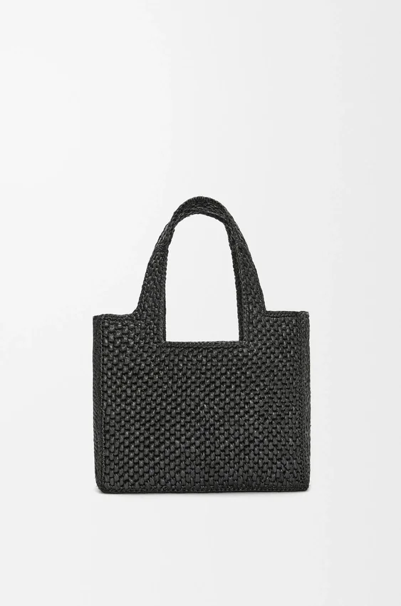 Small Loewe Font Tote in Raffia Small Loewe Font Tote in Raffia