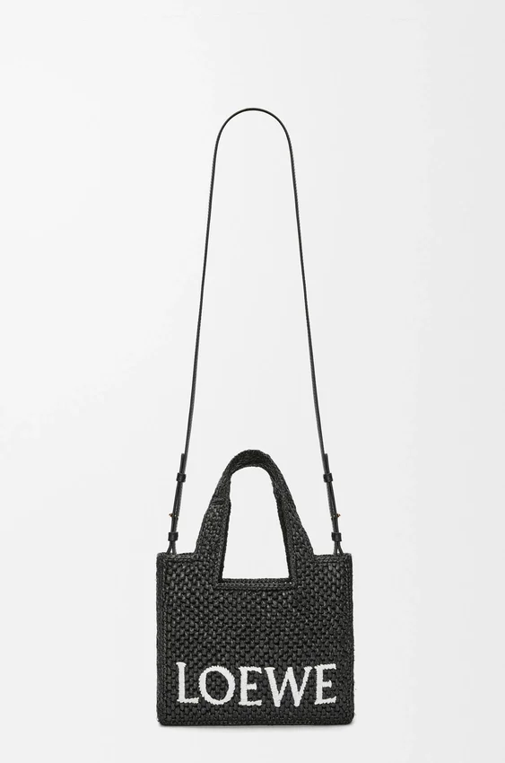 Small Loewe Font Tote in Raffia Small Loewe Font Tote in Raffia