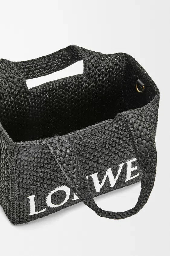 Small Loewe Font Tote in Raffia Small Loewe Font Tote in Raffia