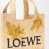 Small Loewe Font Tote in Raffia Small Loewe Font Tote in Raffia