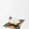Small Orchid Candle Lid in Classic Calfskin and Brass Small Orchid Candle Lid in Classic Calfskin and Brass