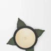 Small Orchid Candle Lid in Classic Calfskin and Brass Small Orchid Candle Lid in Classic Calfskin and Brass