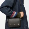 Small Pebble Messenger Bag in Supple Grained Calfskin